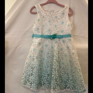 White - Blue Ombré Lace Dress